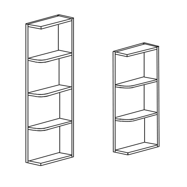 Charcoal Black Shaker Wall End Open Shelf (Left or Right)