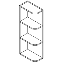 Coffee Square Wall End Open Shelf