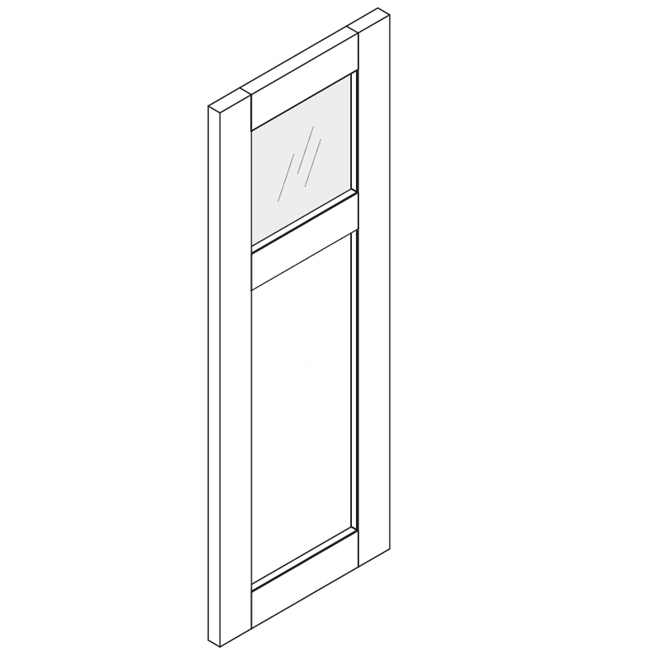 Supreme Gray Shaker Wall Upper Glass Decorative Door