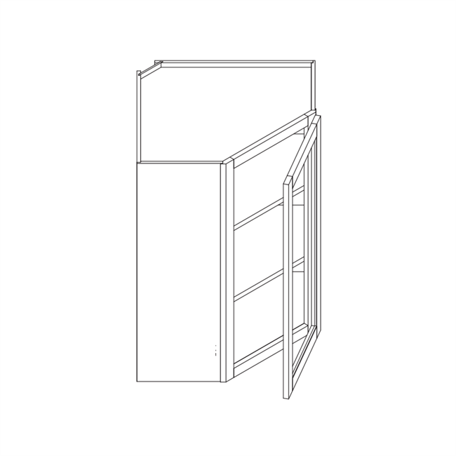 Hillcrest White Diagonal Wall Glass Door Cabinet