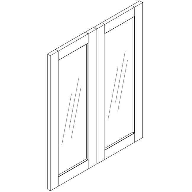 Ash Gray Wall 2 Door Glass Door