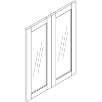 Ash Gray Wall 2 Door Glass Door