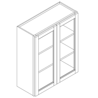 Huntington Hazel Maple Wall Glass Cabinet 2 Door 36" High