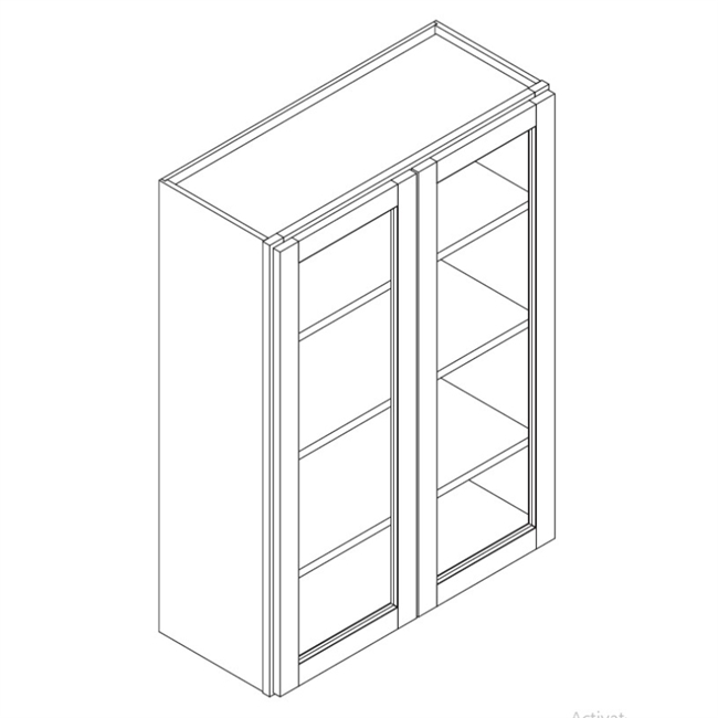 Hazel Maple Wall 2 Door 42" High - Glass Insert Ready