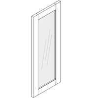 Elegant Shaker Navy Wall Single Beveled Glass Door