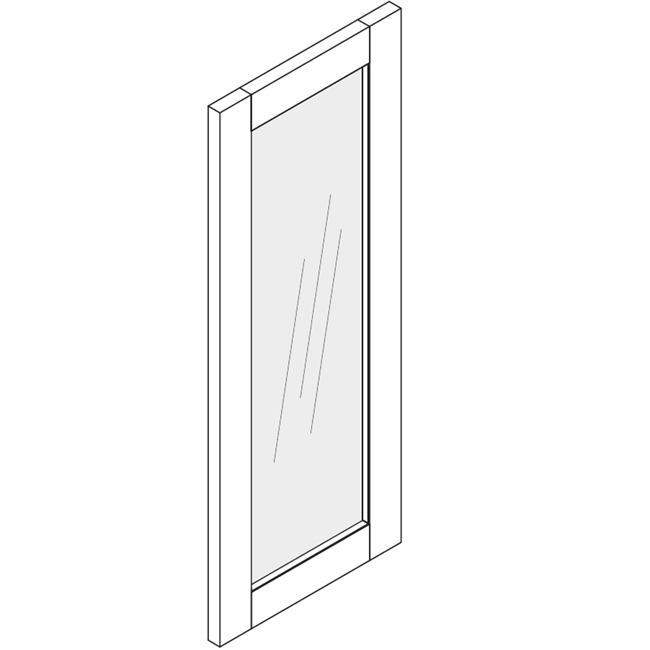 Supreme Gray Shaker Wall Single Beveled Glass Door