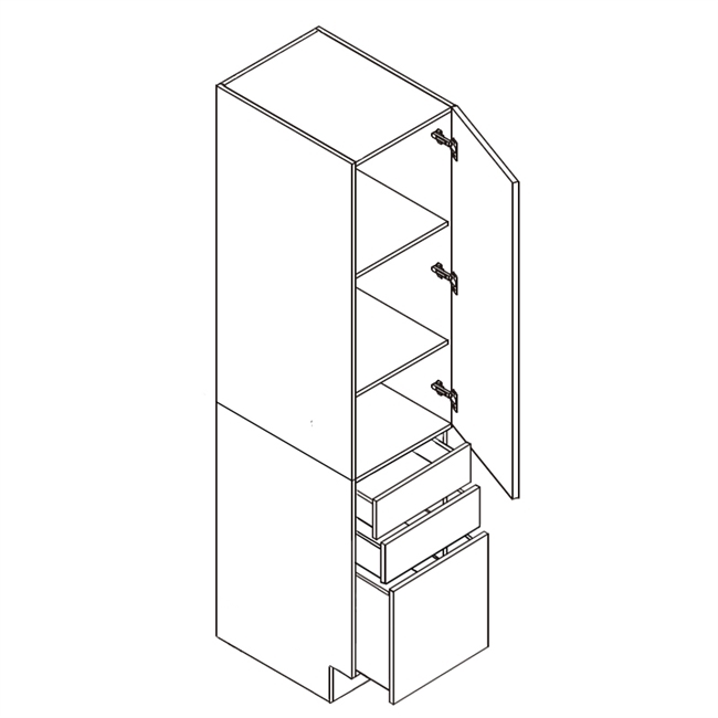 Jersey Black Shaker Double Pantry w/ 2 Drawer
