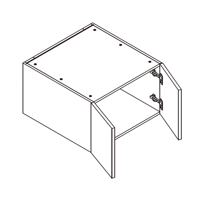 Frameless Matte Blue Wall Refrigerator Cabinet