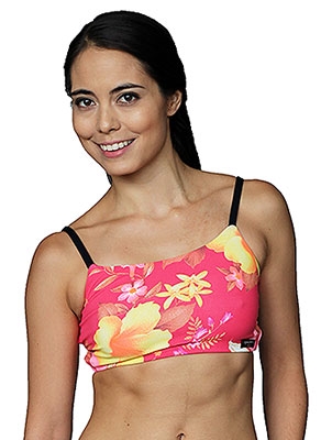 PRAIA BRA PRINTS - Pink Hibiscus - Small