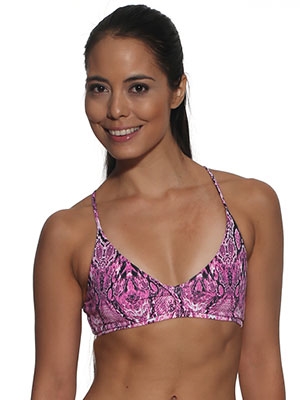 DIAMANTE BRA PRINTS - Pink Serpent - Small