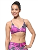 DIAMANTE BRA PRINTS - Pink Plume - X-Small