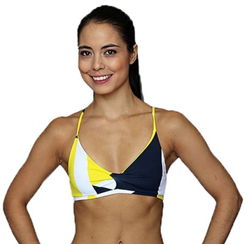 DIAMANTE BRA PRINTS - Yellow Blocks - X-Small