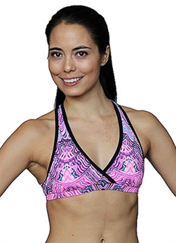 MARINGA BRA PRINTS - Pink Wave - X-Small