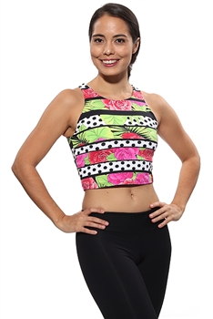 RIBEIRA CROP TOP PRINTS - Pink Polka Dots - Medium