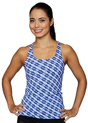 LIBERDADE TANK PRINTS - Blue Crochet - Small