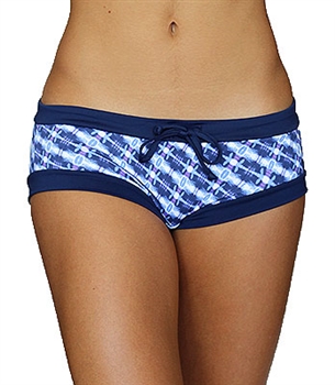 GRACE SHORT PRINTS - Blue Crochet - X-Small