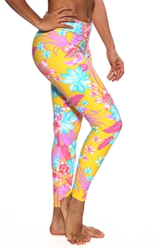 XIQUE XIQUE FULL LENGTH LEGGING PRINTS - Yellow Flower - X-Small