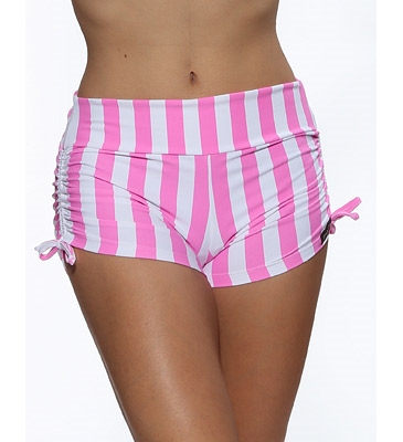 HIGH WAIST MINI SHORTS Isabella  Pink Striped Bikram Yoga Shorts – Toda  Boa Active Wear