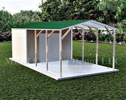 Carport With Storage Boxed Eave Style Metal Combo Unit 12' x 26' x 6'