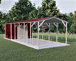 Carport With Storage Boxed Eave Style Metal Combo Unit 12' x 36' x 6'