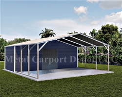 Carport With Storage Boxed Eave Style Metal Combo Unit 24' x 26' x 6'