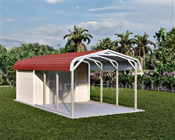 Carport With Storage Regular Style Metal Combo Unit 12' x 26' x 6'