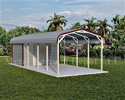 Carport With Storage Regular Style Metal Combo Unit 12' x 31' x 6'