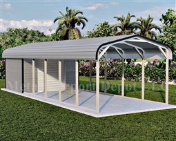 Carport With Storage Regular Style Metal Combo Unit 12' x 36' x 6'