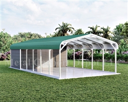 Carport With Storage Regular Style Metal Combo Unit 18' x 36' x 6'