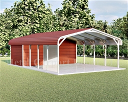 Carport With Storage Regular Style Metal Combo Unit 20' x 31' x 6'