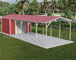 Carport With Storage Vertical Roof Style Metal Combo Unit 12' x 36' x 6'