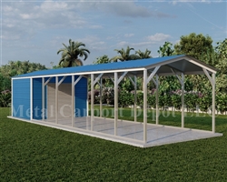 Carport With Storage Vertical Roof Style Metal Combo Unit 12' x 41' x 6'