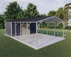 Carport With Storage Vertical Roof Style Metal Combo Unit 18' x 31' x 6'