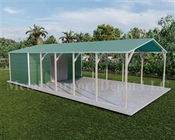 Carport With Storage Vertical Roof Style Metal Combo Unit 18' x 36' x 6'