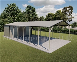 Carport With Storage Vertical Roof Style Metal Combo Unit 18' x 41' x 6'