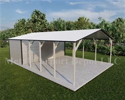 Carport With Storage Vertical Roof Style Metal Combo Unit 20' x 31' x 6'