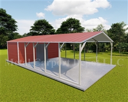 Carport With Storage Vertical Roof Style Metal Combo Unit 20' x 36' x 6'