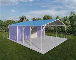 Carport With Storage Vertical Roof Style Metal Combo Unit 22' x 26' x 6'