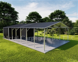 Carport With Storage Vertical Roof Style Metal Combo Unit 22' x 41' x 6'