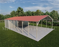Carport With Storage Vertical Roof Style Metal Combo Unit 24' x 41' x 6'