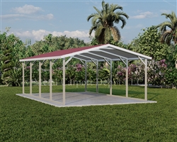 Boxed Eave Style Metal Carport 12' x 21' x 6'
