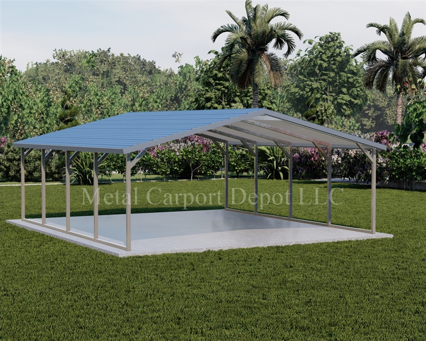 Boxed Eave Style Metal Carport 18' x 21' x 6'