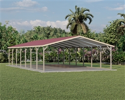 Boxed Eave Style Metal Carport 18' x 36' x 6'
