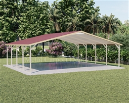 Boxed Eave Style Metal Carport 24' x 21' x 6'