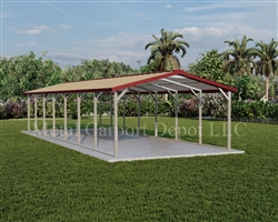 Boxed Eave Style Metal Carport 12' x 36' x 6'