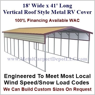 18' x 71' x 12' RV Cover  Bulldog Steel Structures