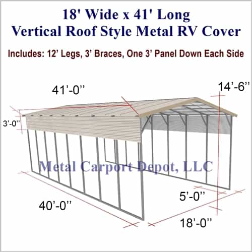 Shop 18' x 41' Vertical Roof RV Cover