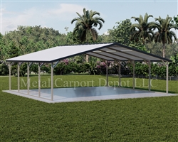 Boxed Eave Style Metal Carport 24' x 21' x 6'