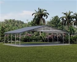 Triple Wide Boxed Eave Style Metal Carport 28' x 21' x 6'