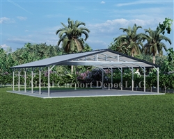 Triple Wide Boxed Eave Style Metal Carport 26' x 26' x 6'